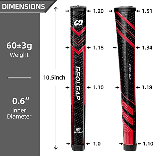 Geoleap Pro-M Midsize Putter Grip- Soft Polyurethane Material, Light Weight Golf Grips,Anti-Slip Pattern, Comfortable Feel,5 Color to Choose. (Black Silvery) - Image 5