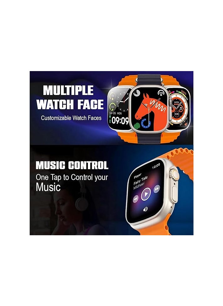 Generic - Like Star® T800 Ultra Smart Watch with Beautiful Strap, Bluetooth Calling Smart Watch, 1.99" Touch Display with Fitness & Outdoor, Health & Medical Tracker, 8 Unique UI Interactions (Black) - Image 1