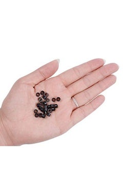 yantaisiyu 200Pcs Micro Silicone Rings Hair Extensions Kit Itip Hair Pliers Micro Pulling Hook Needle Loop Threader And Micro Silicone Links（Black)  - Image 4