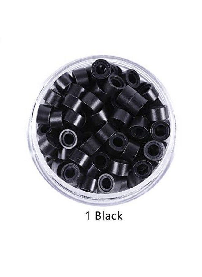 yantaisiyu 200Pcs Micro Silicone Rings Hair Extensions Kit Itip Hair Pliers Micro Pulling Hook Needle Loop Threader And Micro Silicone Links（Black)  - Image 5