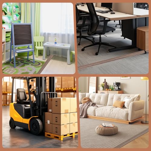 EYAYEN Floor Cord Cover for Wires on Floor Self Adhesive Cord Hider Floor Cable Management Wire Covers for Cords Protector Prevent Cable Trips Cord Cavity W 0.47" x H 0.27", Misty Brown Wood, 3.3Ft - Image 5