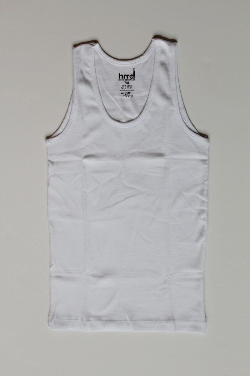 HMD Girl 6-Piece White Cotton Thick Strap Undershirt 2013 