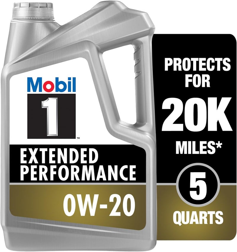 Mobil 1 Extended Performance Full Synthetic Motor Oil 0W-20, 5 Quart - Image 1