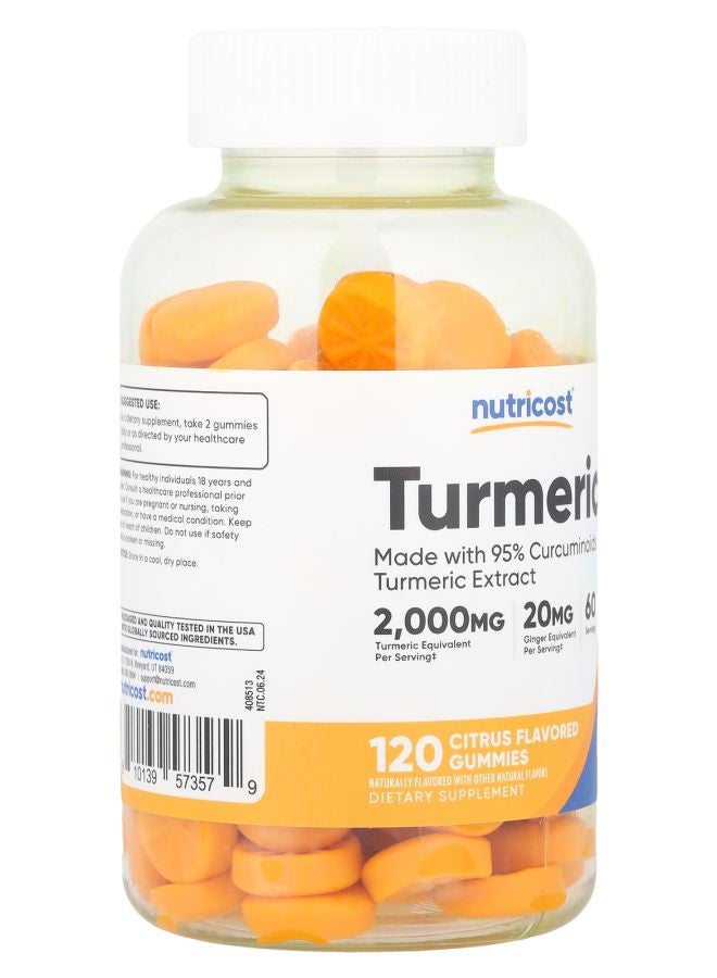 Nutricost Turmeric Gummies Citrus 120 Gummies - Image 2