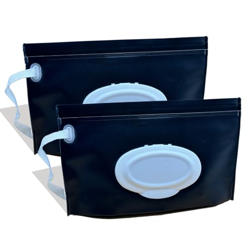 VOONGOR Baby Wipe Holder, 2 Pack Reusable Travel Wipes Pouch Dispenser, Portable Refillable Wipe Container for Travel & Home Use - Image 1