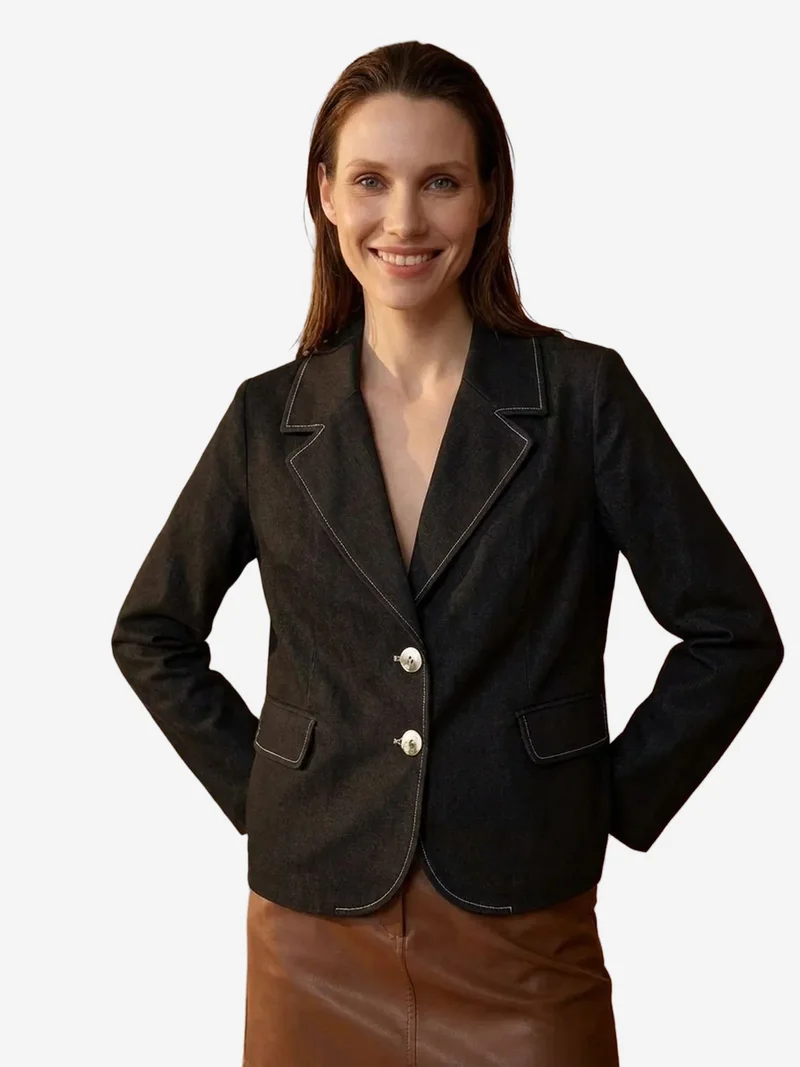 MY FASHION MY FASHION Women’s Cotton-Lycra Poplin Blazer Jacket