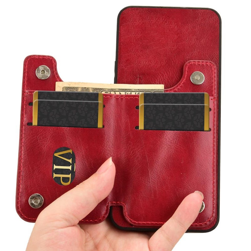 HuHa Case Cover For Nothing Phone 3a Pro Cow Pattern Sewing Card Bag Phone Case(Red) - Image 3