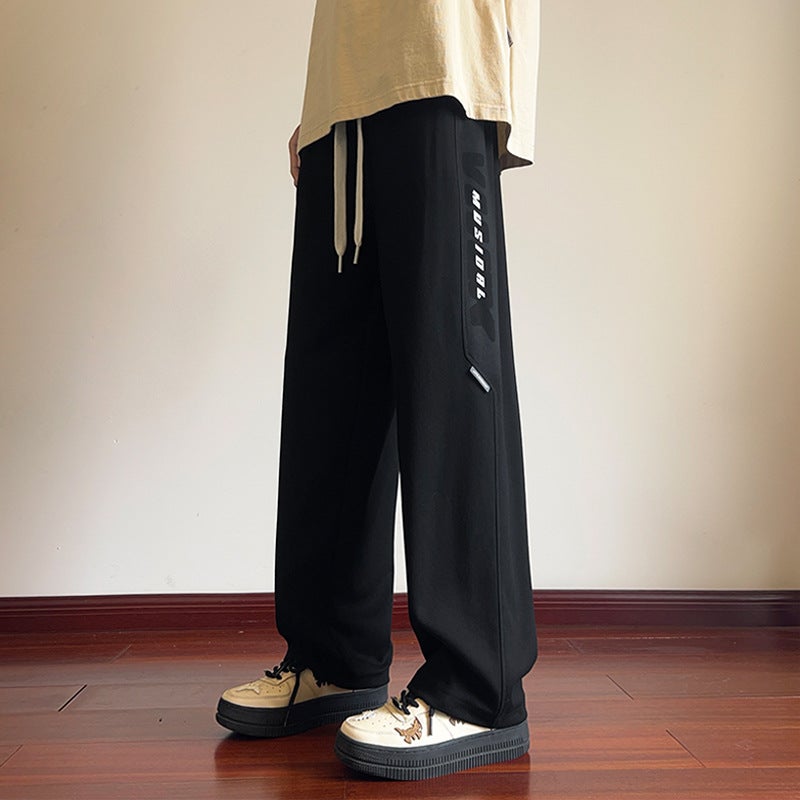 Casual Long Pants Boys Junior High School Students Loose Wide Leg Pants Teenagers Big Children Straight Leg Sports Pants - Image 1