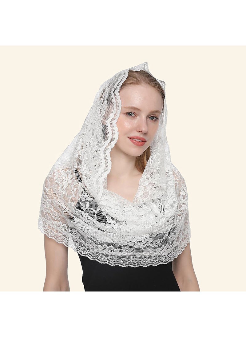 Korean version of lace ladies black and white two-color solid color scarf wedding temperament veil gauze wholesale YSY867 1# White 