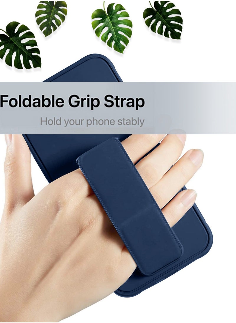Techie - Premium Silicone Magnetic Secure Hand Grip Case Holder with Foldable Kickstand for Infinix Hot 40i – Navy Blue - Image 1