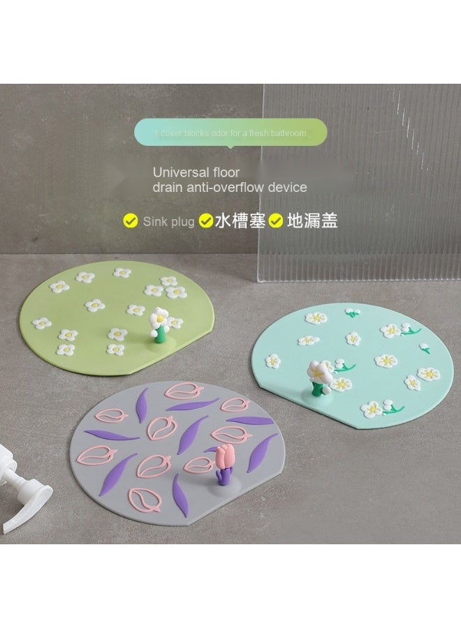 NeeMee 3-Pack 15cm Silicone Bathroom Drain Odor Stopper Mat - Image 1