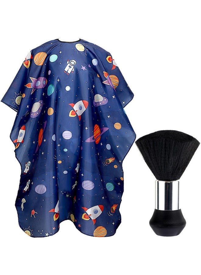 FEBSNOW Kids Hair Cutting Cape,Professional Kids Barber Cape and Neck Duster Brush Cartoon Hairdresser Apron with Adjustable Closure for Children Salon Barber Supplies for Kids & Adults 55x39 Inches - Image 1