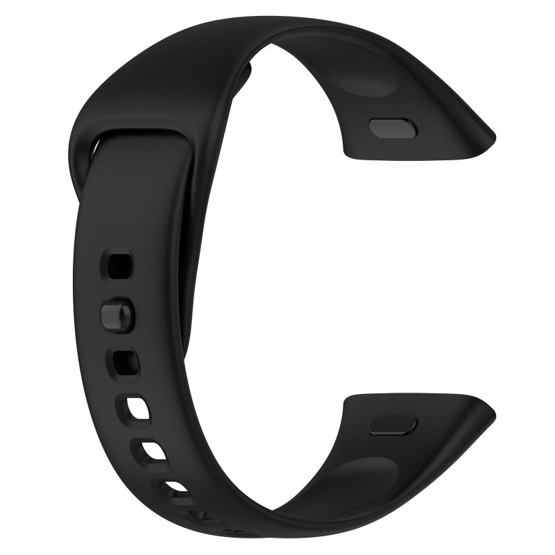erorex For Redmi Watch 3 Solid Color Silicone Watch Band, With Button(Black) - Image 2