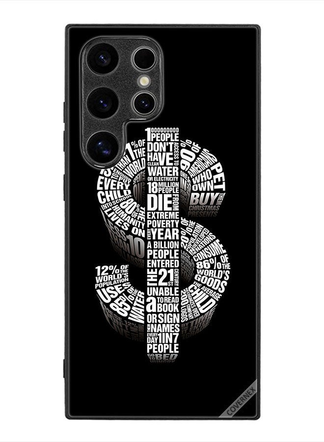 Covernex Protective Case Cover For Samsung Galaxy S24 Ultra Calligraphy Dollar - Image 1