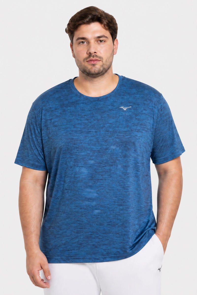 Mizuno Men Sportswear Fit Short Sleeve Running T-Shirt, Blue - Image 1