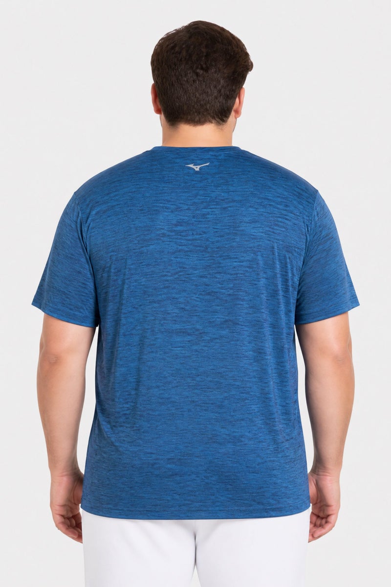 Mizuno Men Sportswear Fit Short Sleeve Running T-Shirt, Blue - Image 4