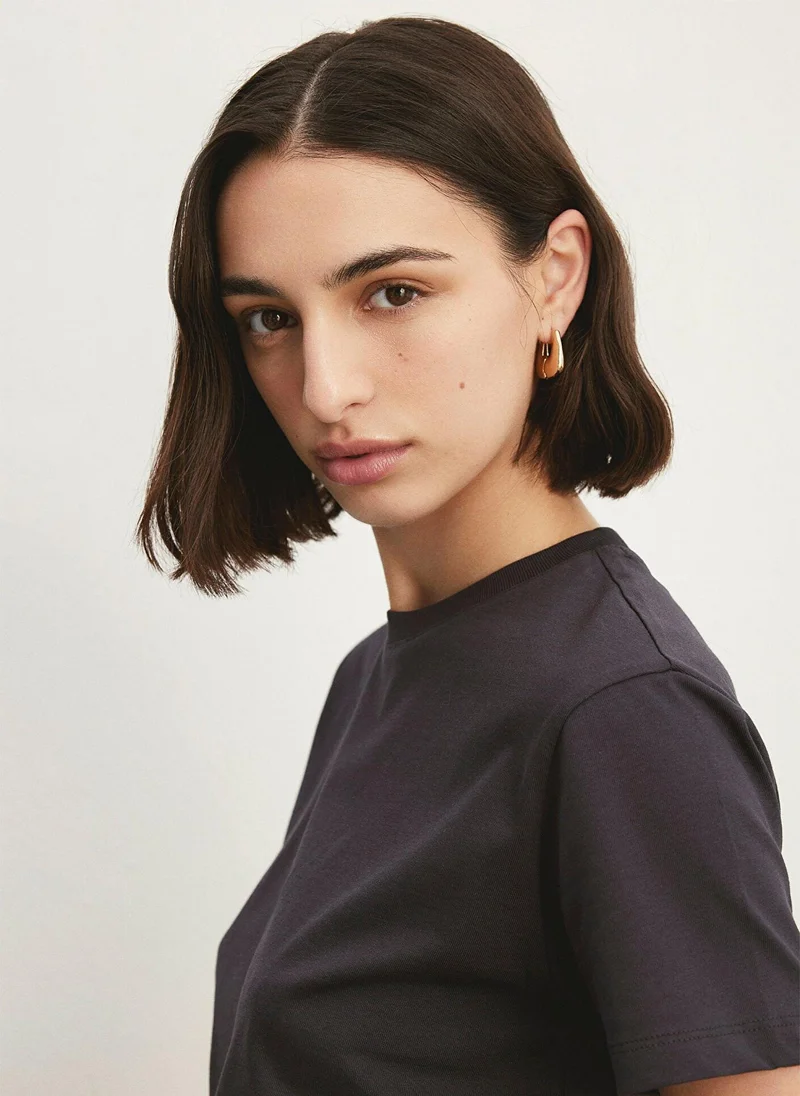 MAVI Crew Neck Grey Basic T-Shirt