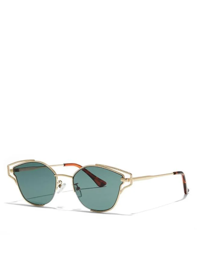 Blackout HYPATIA Women Gold Sunglasses - Frame Material: Metal- Frame Color: Gold-Lens Color: Green  - Full Rim