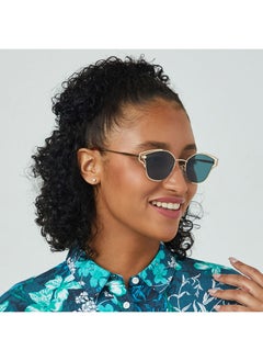 Blackout HYPATIA Women Gold Sunglasses - Frame Material: Metal- Frame Color: Gold-Lens Color: Green  - Full Rim  - Image 5