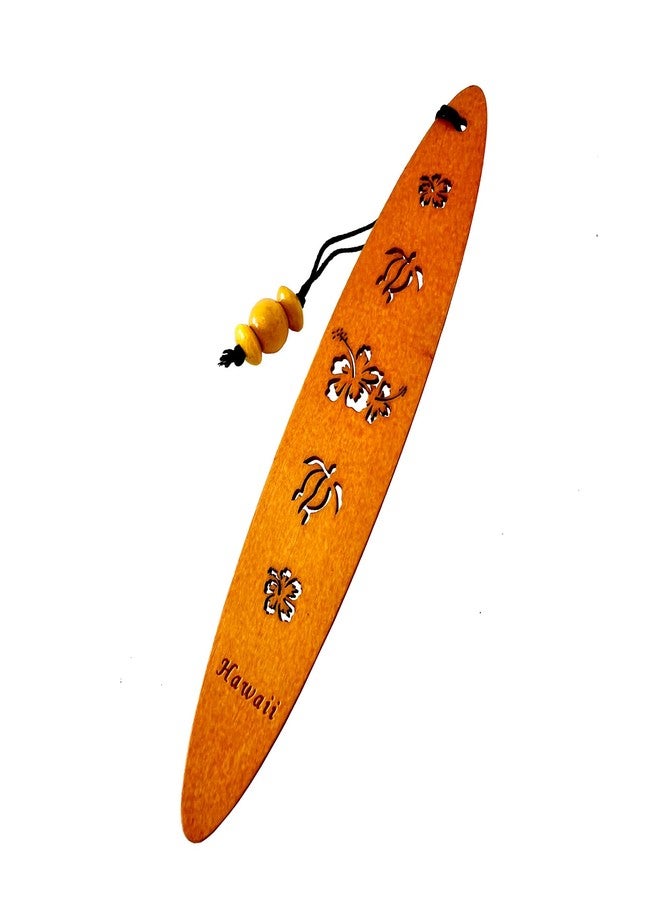 Zero Gravity Hawaii Hawaiian Laser Engraved Wood Hibiscus Flower Honu Sea Turtle Bookmark - Image 3