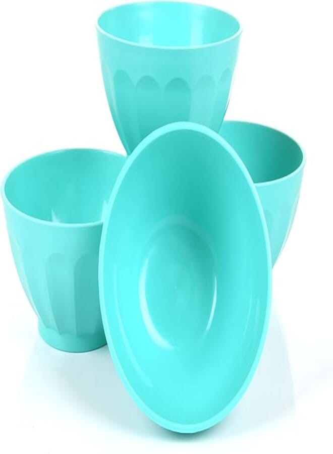 Mintra Colorful Unbreakable Plastic Bowl 4pk - (Large - 1.8L, Teal) - (Part Of A Set) - Salad, Snacks, Breakfast Cereal, Fruit, Popcorn, Soup - Shatterproof, BPA Free