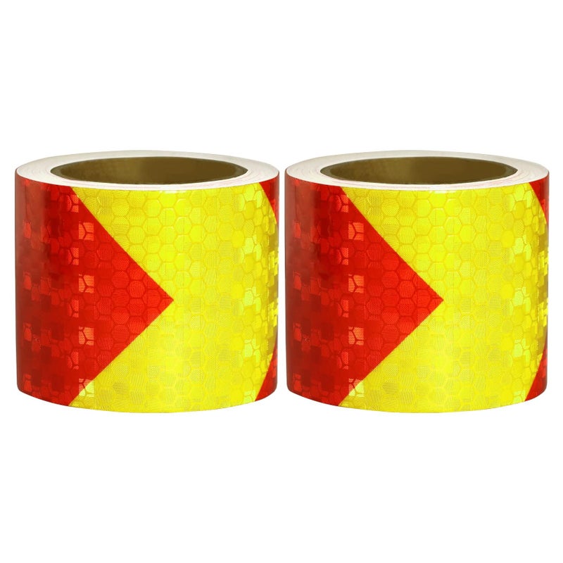 Bukela Reflective Safety Tape, 2 Rolls 3m x 5cm Waterproof Reflective Safety Tape, High Visibility Reflector Tape Reflective Security Marking Warning Tape for Vehicles Trucks - Image 1