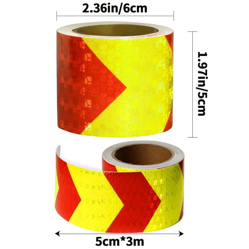 Bukela Reflective Safety Tape, 2 Rolls 3m x 5cm Waterproof Reflective Safety Tape, High Visibility Reflector Tape Reflective Security Marking Warning Tape for Vehicles Trucks - Image 2