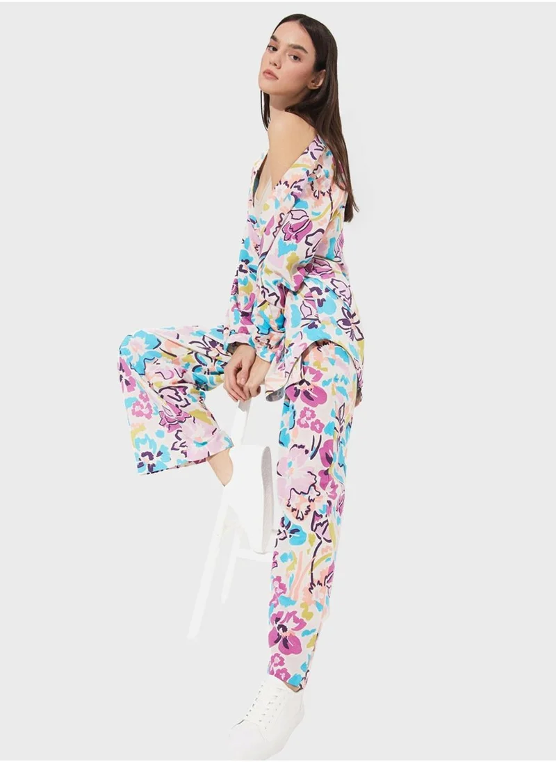 JUNE Printed High Waist Pants