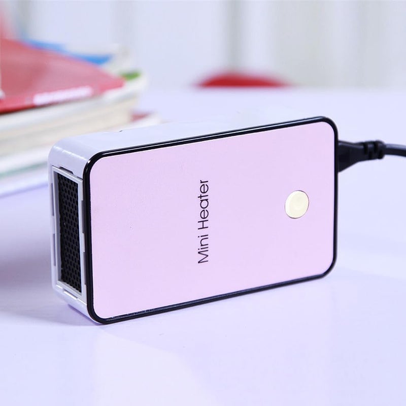 YOUCIDI Safety Energy-saving Heater Mini Portable Room Office Desktop Electric Fan Heater Air Warmer (Pink) - Image 3