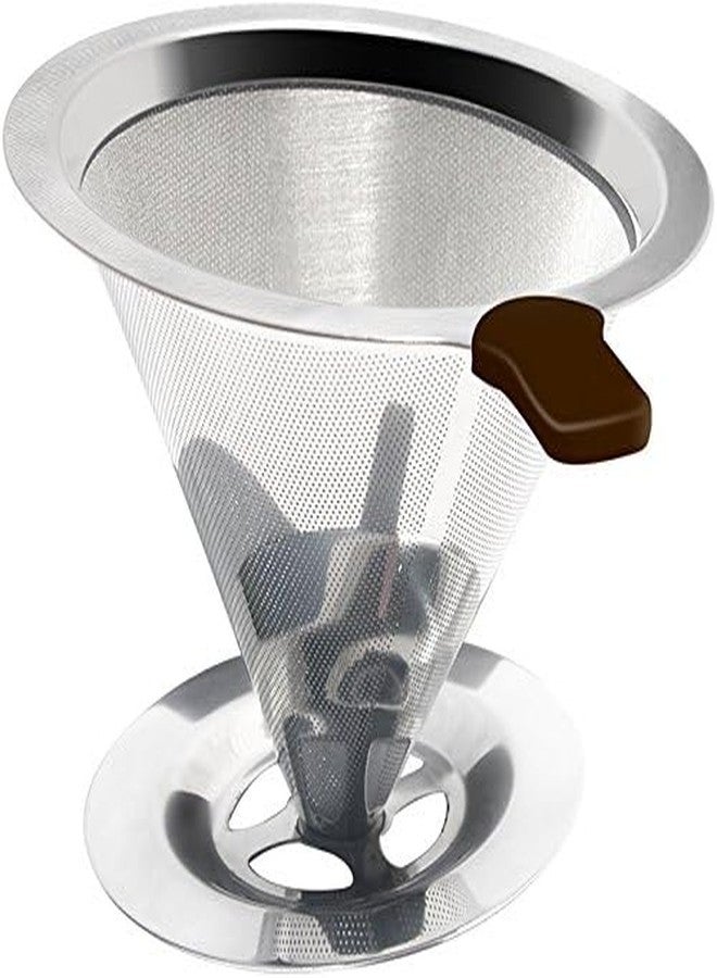 Mixpresso مكسبريسو مخروط قهوة بورت أوفر مع حامل كوب - فلتر قهوة بدون ورق وقابل لإعادة الاستخدام - Image 2