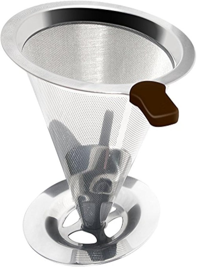 Mixpresso مكسبريسو مخروط قهوة بورت أوفر مع حامل كوب - فلتر قهوة بدون ورق وقابل لإعادة الاستخدام - Image 1