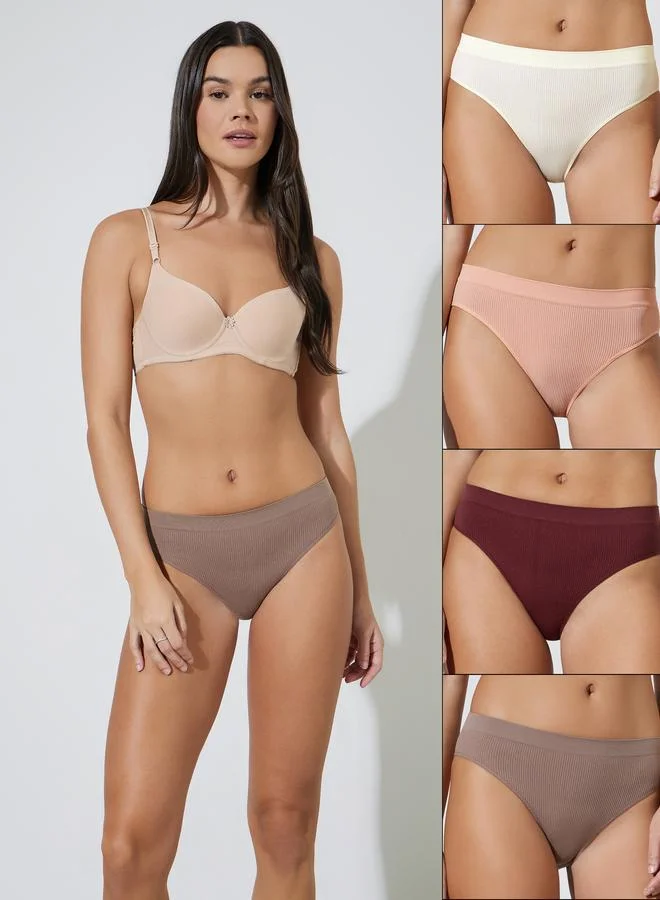 Pack Of 4 - Textured Seamless Bikini