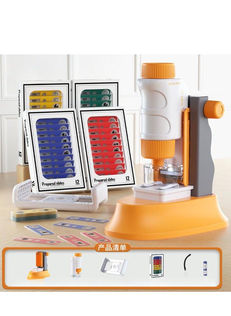 MIXDE Portable HD Kids Microscope,Biological Science Experiment Toy Set  - Image 1
