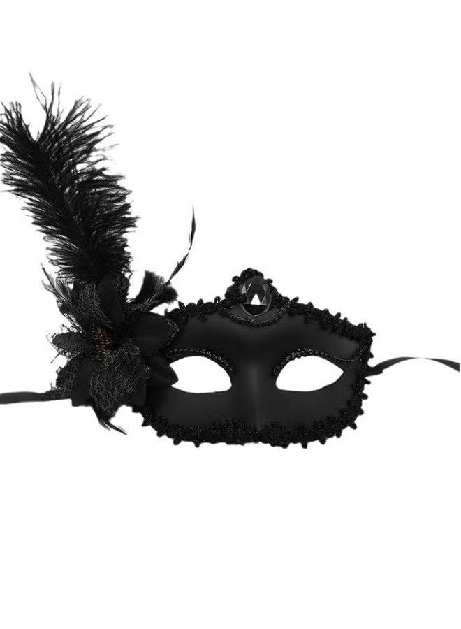 Couple Masquerade Mask Set Venetian Party Mask Mardi Gras Mask Costume Mask Fancy Dress Mask for Women (Black) - Image 5