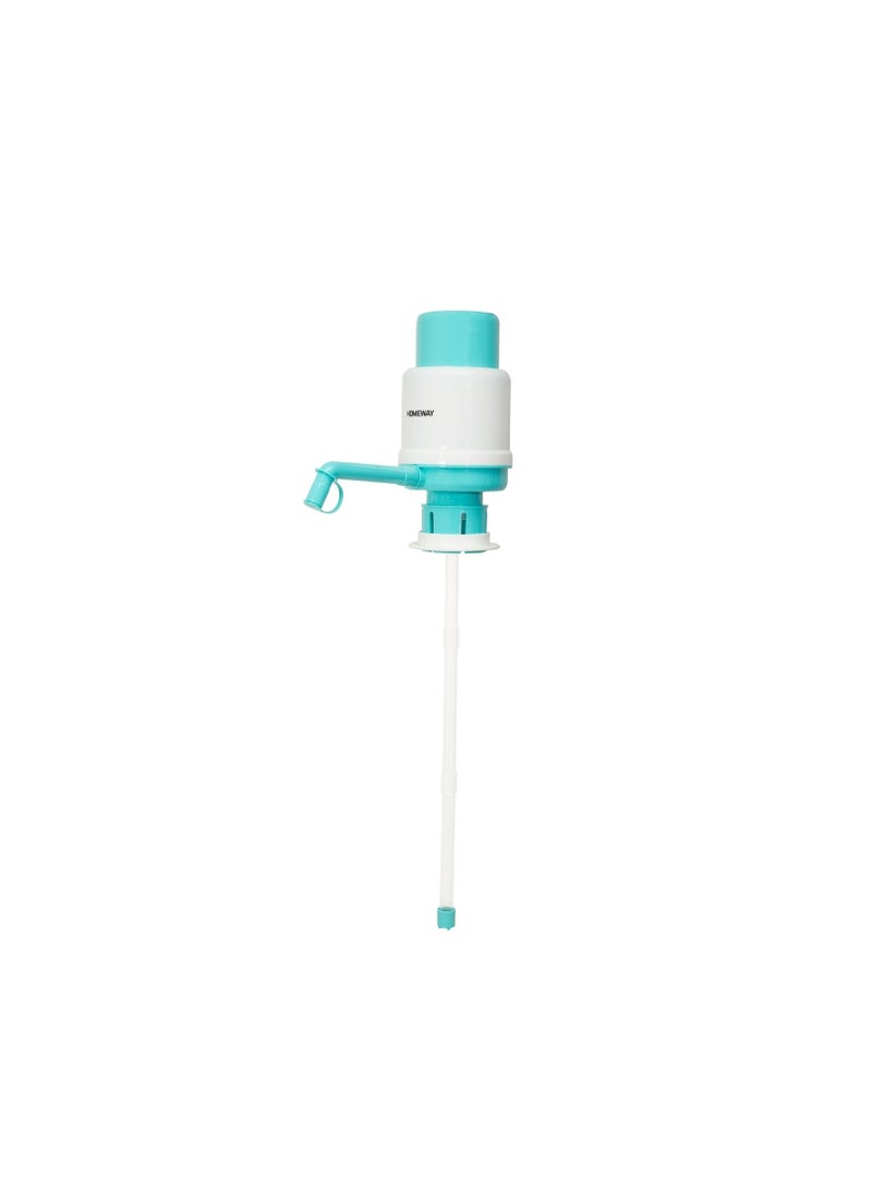 Homeway Portable Manual Water Pump for 5 Gallon Water Bottles, Food-Grade Plastic Drinking Water Dispenser, 55mm Neck Compatible, HW3891, White & Turquoise - Image 2