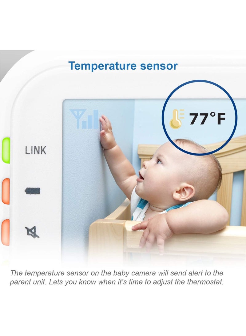 VTech Video Baby Monitor with 1000ft Long Range, Auto Night Vision, 2.8” Screen, 2-Way Audio Talk, Temperature Sensor, Power Saving Mode, Lullabies and Wall-mountable Camera with bracket, White - Image 3