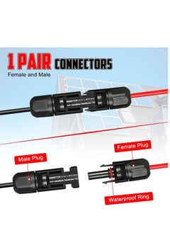 Solar Panel Extension Cable, 3M 6 mm² 10AWG Solar Panel Adapter with Female and Male Waterproof Connector, Waterproof IP68 Extension Solar Panel Cord for Solar Panel Photovoltaic System (2 Pack) - pzsku/Z6C7415901281370C258DZ/45/_/1704679545/52119bf6-bad5-4cae-8678-59b99d97a373