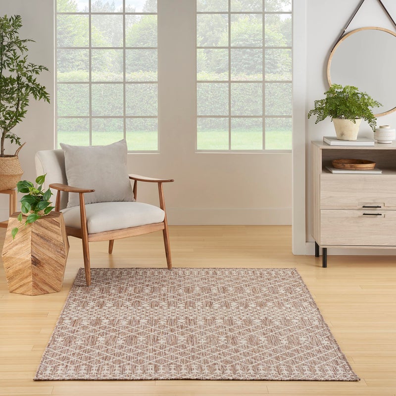 Nourison Home Positano Beige 4' x 6' Area Rug - Easy Clean, Non Shedding, Bed Room, Living Room, Dining Room, Kitchen (4' x 6') - Image 2