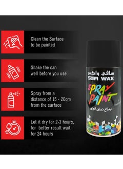 Safi WAX Safi Wax Spray Paint 400ml – Matt Black, Quick Dry, Superior Gloss for Automotive, Furniture, Metal, Wood, & Home Decor Applications  - Image 3