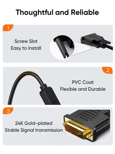 CableCreation HDMI to DVI Cable 015 m BiDirectional HDMI Female to DVI 241 Male Adapter Cable HDMI DVI Conveter Support 1080P 3D GoldPlated 05 FtBlack - Image 3