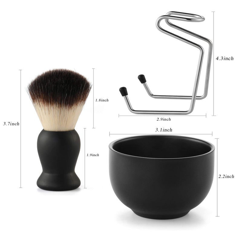 Aethland Shaving Brush Set for Men Fathers Day Gift, Include 100g Shaving soap, Hair Shaving Brush with Solid Wood Handle, and Dia 3.1 inches Stainless Steel Shaving Bowl, Shaving Stand Wet Shaving - Image 3