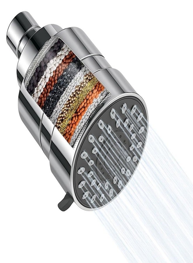 PJET Zerra Water Filter for Shower Head | 3-Modes for Hard Water | Chlorine Reduction & Limescale Removal | Shower Filter for Bathroom | Silver Finish | Fits All Showers - Image 1