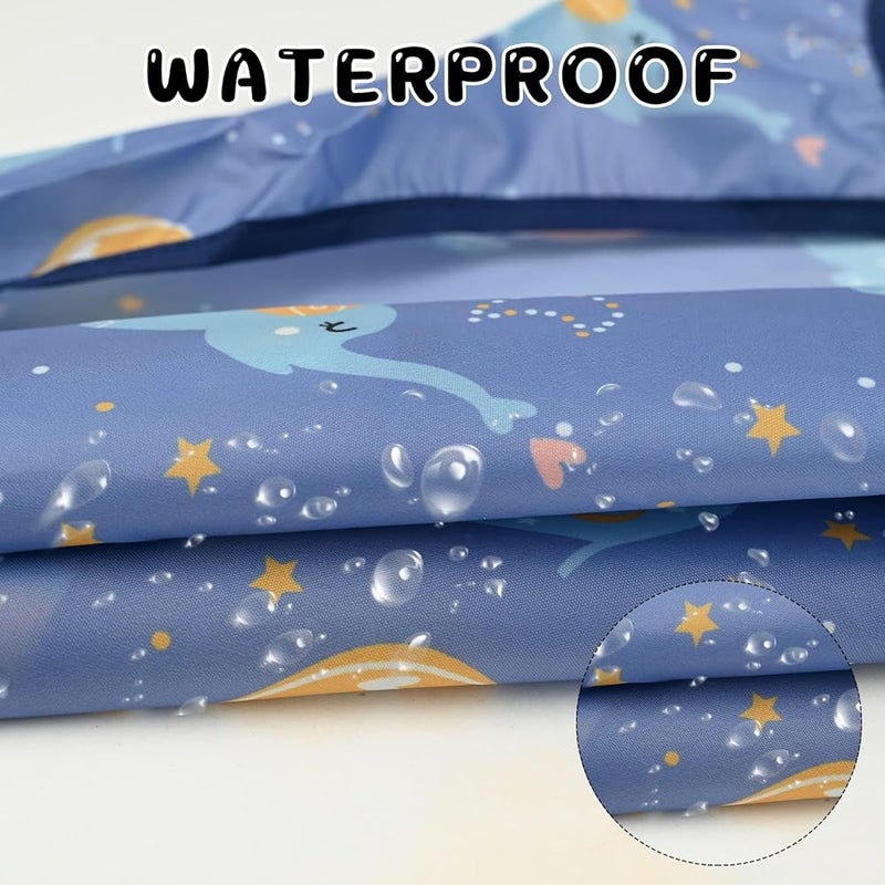 BIGTHREE Baby Weaning Bib, Waterproof Anti Dirty Baby Feeding Bibs, Long Sleeves Weaning Bibs for Eating, Attaches Fully Cover to Baby Highchair, Easy to Clean - Image 3