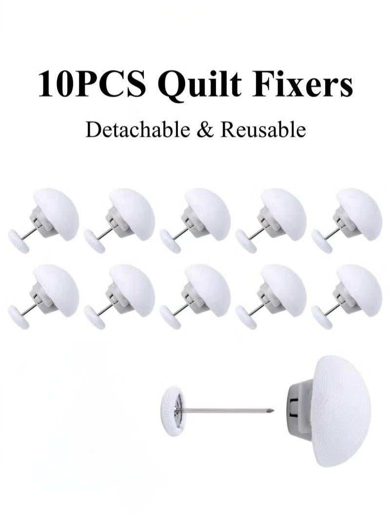 10pcs Quilt Fixers Anti-Run Buckles with Invisible Non-Slip Safety Clips Reusable Detachable Bed Sheet Holders for Mattress Bedding Home Use - Image 1
