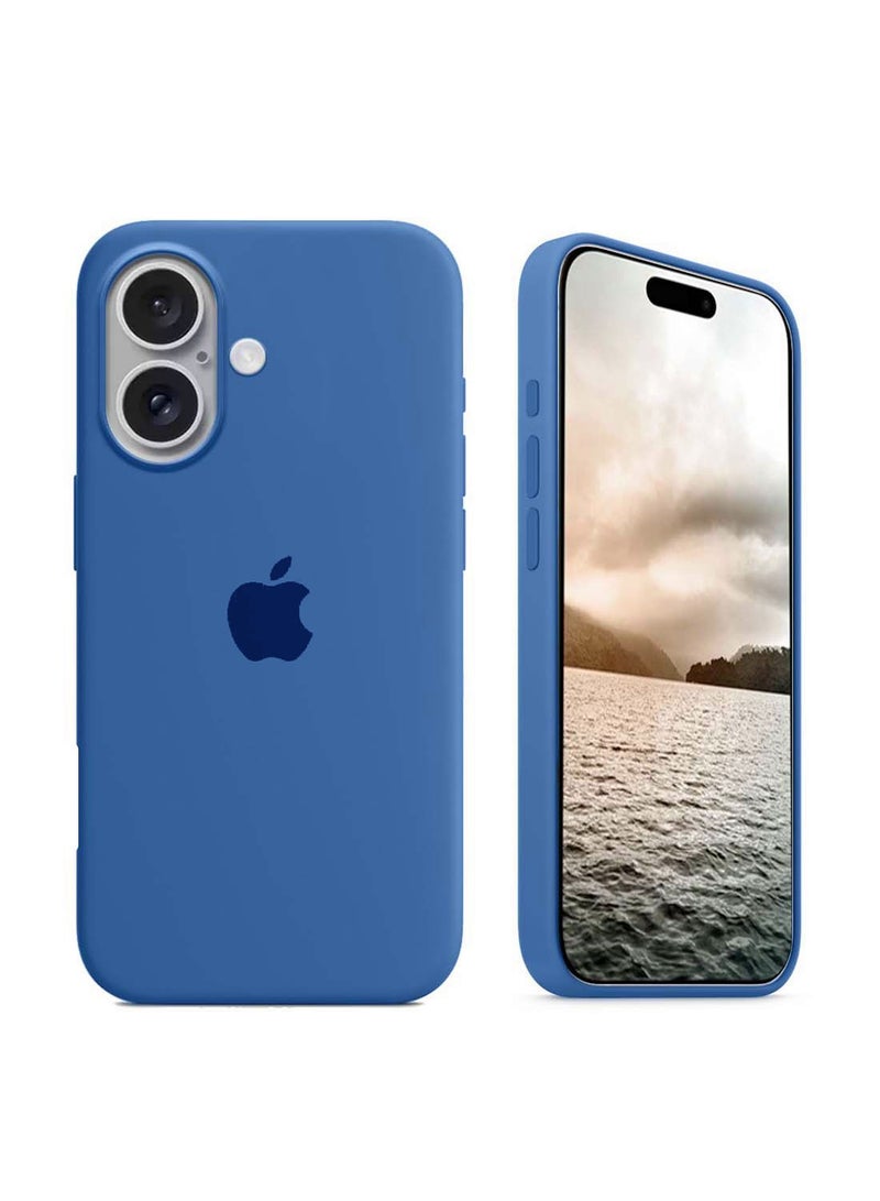 Wtech Apple iPhone 16 Plus 2024 Premium Soft Liquid Silicone Case Cover - Blue - Image 1