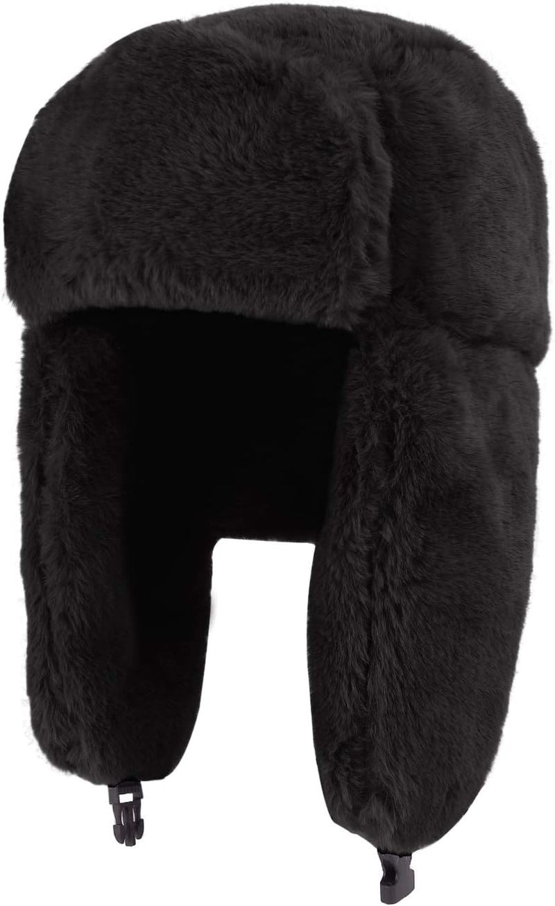 PURFUN Adults Winter Cozy Plush Ushanka Russian Hat Windproof Full Hood Earflap Hat Warm Cold Proof Ski Hunting Cycling Trapper Hats - Image 1