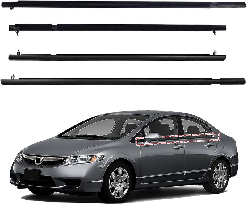 ItranMc Car Window Weather Stripping Molding Trim Belt for Honda Civic 2006-2011 4-Door Sedan - Image 1