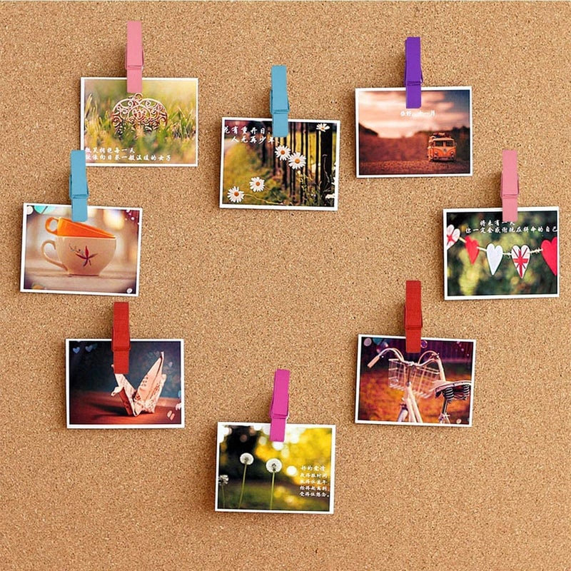ikis 20 pcs Wooden Clips Colored Mini Wooden Photo Pegs Paper Clips Clothespins Craft Pegs for Hanging Photos Craft DIY Decoration 1 inch 20 pcs - Image 5