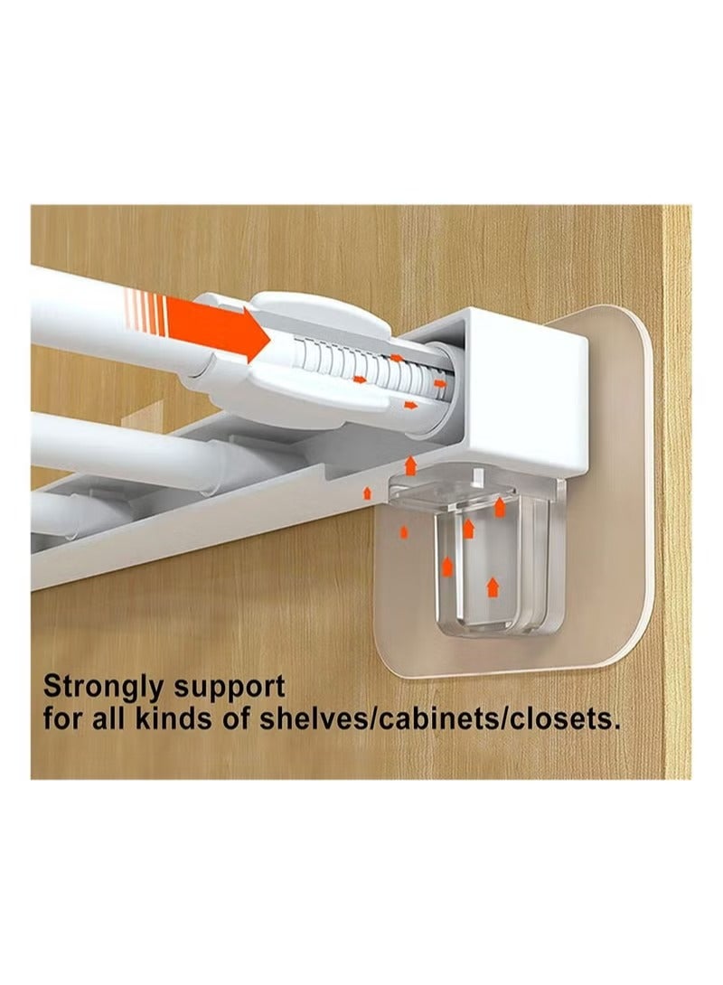 MIXDE 12 Piece Punch Free Shelf Support Peg, Self Adhesive Shelves Clips for Kitchen Cabinet Book Shelves-Strong Partition Holders Pin for Closet Brackets Clapboard Layer-Load Bearing 10 Pounds - Image 2