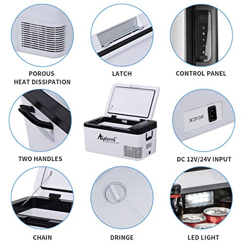 Alpicool فريزر السيارة المحمول Alpicool K18، ثلاجة 12 فولت، سعة 19 كوارت (18 لتر) تبريد سريع 12 فولت -4℉~68℉، مبرد السيارة، 12/24 فولت تيار مستمر و 100-240 فولت تيار متردد للخارج، التخييم، RV، الشاحنة، القارب - Image 4